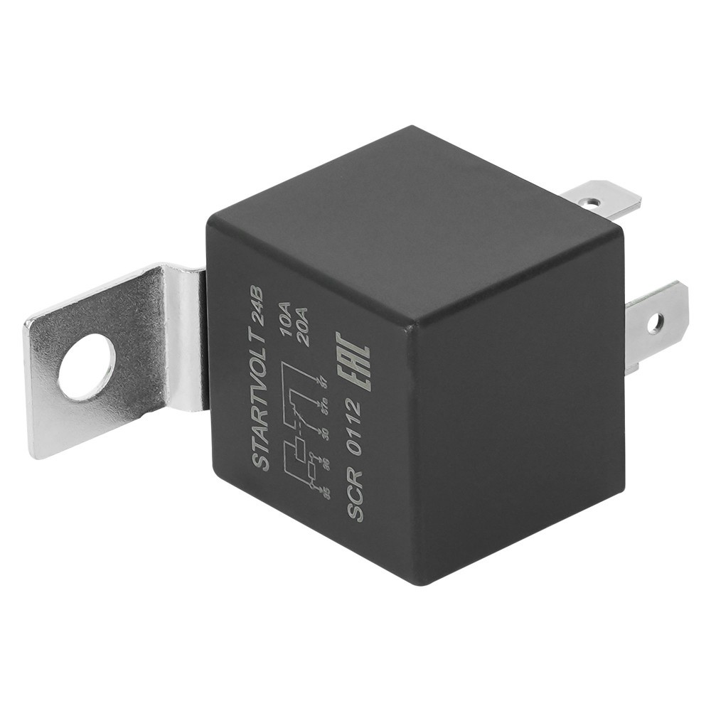 Реле 24V 10/20A 5 контактов (с кронштейном, с резистором)