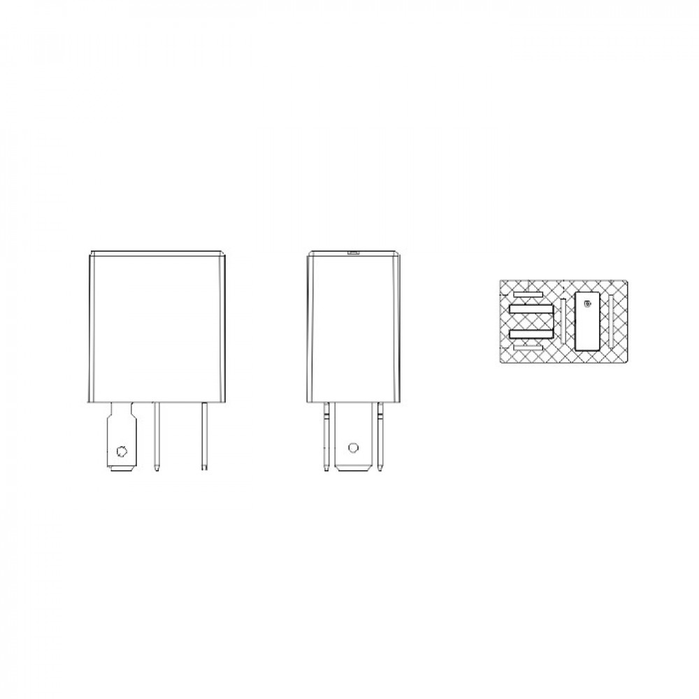 Реле 12V 35A 4 контакта для автомобилей Лада Vesta (17-)/Vesta NG (23-) (с резистором)