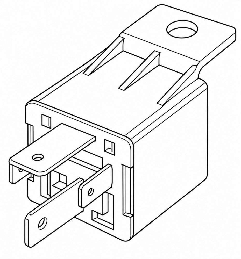 Реле 24V 45A 4 контактное (защиты стартера, с кронштейном, с резистором)