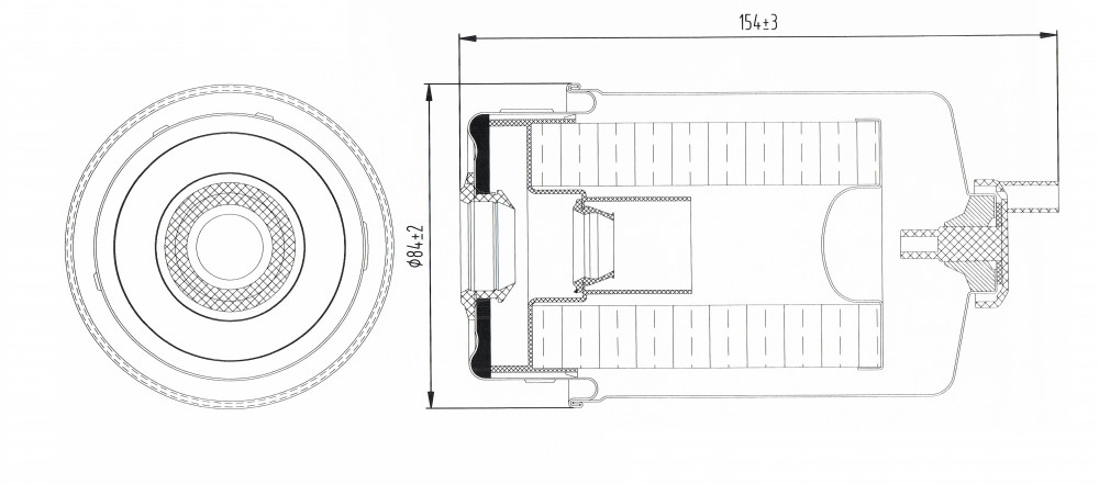 Фильтр топливный сепаратор для спецтехники Case 500/700/900-series/Caterpillar 300/900-series/CP/CS-Series d84, h154