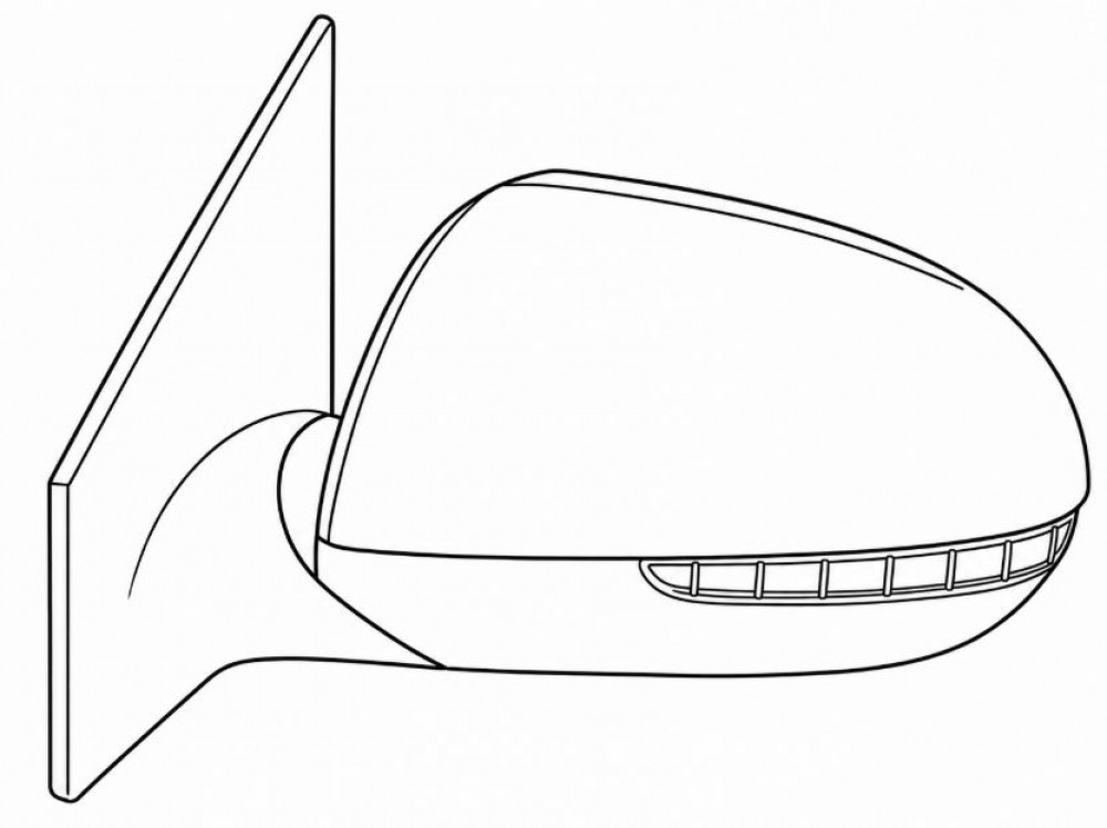 Зеркало боковое заднего вида для автомобилей KIA Rio (11-) левое 6PIN с подогревом и повторителем