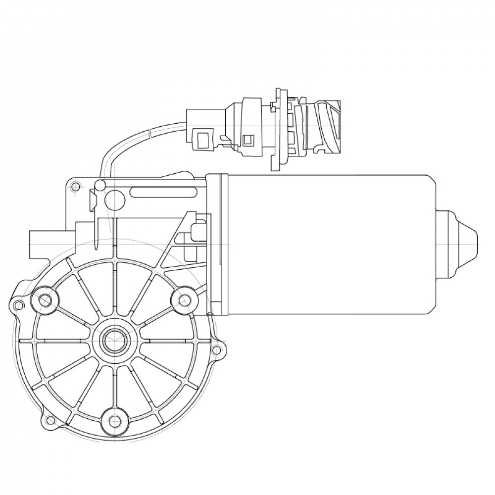 Моторедуктор стеклоочистителя для автомобилей Volvo Trucks FH12 (93-)/FH (05-)/FM (05-) (кругл. разъём)