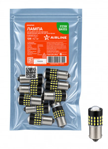 Лампа светодиодная P21W (BA15S) PLUS, 6000K (Белый), 12В, 6.8Вт, 54LED, Биполярная