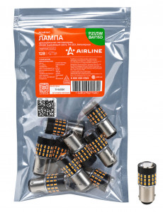 Лампа светодиодная P21/5W (BAY15D) PLUS, 2000K (Оранжевый), 12В, 7.2Вт, 54LED, Биполярная