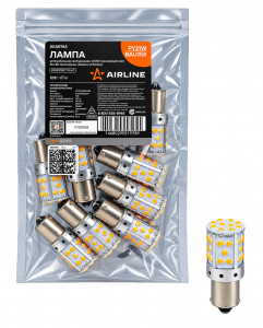 Лампа светодиодная PY21W (BAU15S) PRO, 2000K (Оранжевый), 12/24В, 18.8Вт, 35LED, Биполярная, Обманка