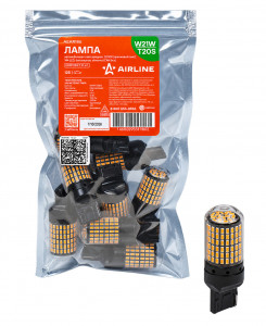 Лампа светодиодная W21W (T20S) PLUS, 2000K (Оранжевый), 12В, 16Вт, 144LED, Биполярная