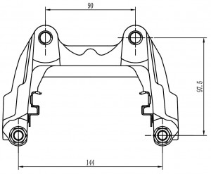 Скоба тормозного суппорта для автомобилей Mercedes S W222 C217 (13-) задняя (автомобиль с электродвигателем стояночного тормоза)