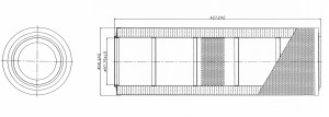 Фильтр гидравлики для спецтехники Caterpillar 300/500-series/5090B/M325D h427 d142
