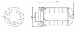 Фильтр гидравлики для спецтехники Caterpillar 300-series/Case CX-series h153, d87, резьба M45x2