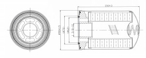 Фильтр гидравлики для спецтехники Bobcat 700-Series/S/T-Series/Case Puma-Series/John Deere 4000-Series h150, d98, резьба 1.3/8"