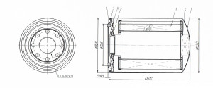 Фильтр гидравлики для спецтехники Bobcat 300/X-Series/Caterpillar 600-Series/D5/Hitachi ZX-Series/JCB JS/JZ h136, d95, резьба 1.1/8"