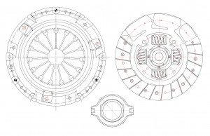 Комплект сцепления для автомобилей Kia K2700 (99-) 2.7D в сборе с муфтой
