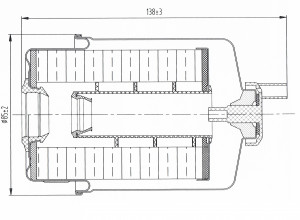 Фильтр топливный для с/т JCB 200/400/500/900-series/CX/DX-series (груб.) d85, h138