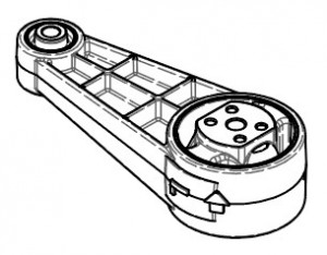 Опора двигателя для а/м Chevrolet Lacetti (05-) 1.4i/1.6i [F14D3; F16D3] (нижняя)