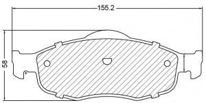 Колодки тормозные дисковые передние для автомобилей Ford Mondeo (93-) с тормозной системой Ate 155x58 в комплекте с 2-мя датчиками