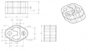 Подвес (подушка) глушителя для автомобилей Ford Focus II (05-) (1 шт.)