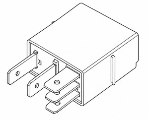 Реле 24V 6/12A 5 контактное (с резистором)