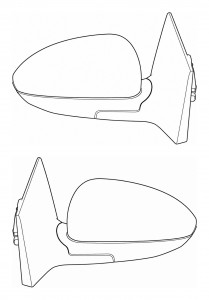 Зеркала боковые заднего вида для автомобилей Chevrolet Cruze (09-) 5PIN с подогревом комплект левое и правое 2 шт.