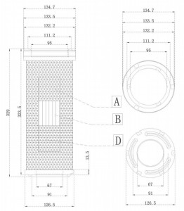 Фильтр воздушный для гусеничных экскаваторов Caterpillar 320D/323D/324D/325D/329D [дв. CAT 3066/C6.4]
