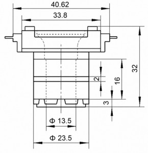 Коллектор генератора для автомобилей Лада Largus (12-) (тип Mitsubishi) D=23,5/d=13,5/L=32