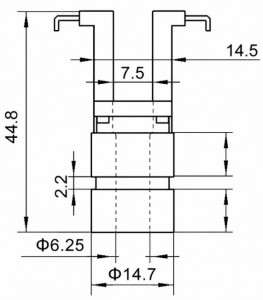 Коллектор генератора для автомобилей Лада 2108-2190/ГАЗ/УАЗ (тип КЗАТЭ с/о) D=14,7/d=6,25/L=44,8