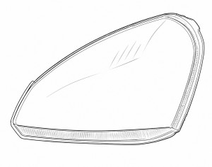 Стекло фары для автомобилей Лада 2170 (пластик) левое
