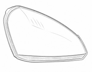 Стекло фары для автомобилей Лада 2170 (пластик) правое
