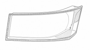 Стекло фары для автомобилей КАМАЗ 54901 (пластик) левое