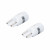 Лампа светодиодная W5W (T10) PLUS, 6000K (Белый), 12В, 0.7Вт, 1LED, Биполярная, комплект 2 шт.