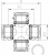 Крестовина для автомобилей Mitsubishi Delica (94-) (22x37.2x55)