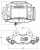 Суппорт тормозной для автомобилей Toyota Land Cruiser 80 (89-)/Hilux (89-)/(97-) передний правый d=43мм