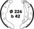 Колодки тормозные барабанные для автомобилей Peugeot 406 (00-) 226x42