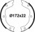 Колодки тормозные для автомобилей Nissan X-Trail T30 (01-) барабанные стояночного тормоза 172x22