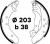Колодки тормозные барабанные для автомобилей Honda Civic IV (94-) 203x38