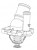 Термостат для автомобилей Ford Mondeo III (00-)/Mondeo IV (07-) 1.8i/2.0i (90°С) (алюминиевый корпус)