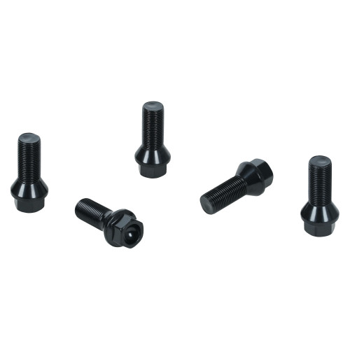 Болт колесный M14x1,25x28x47, конус, ключ 17, чёрный электрофорез, 20 шт для а/м BMW