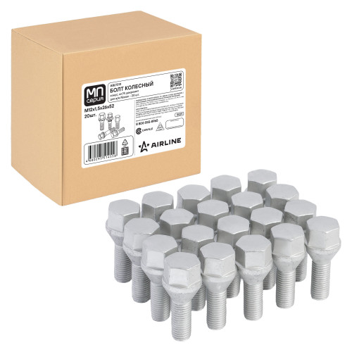 Болт колесный M12x1,5x26x52, конус, ключ 19, дакромет, 20 штук для а/м Nissan МП-серия