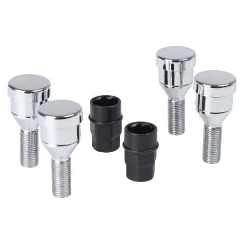 Секретки колесные (болты) М12x1,25x27x54, конус, 2 ключа 17/19, хром, тип N, комплект из 4 штук + 2 головок для а/м Лада