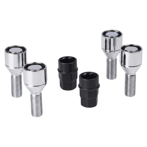Секретки колесные (болты) М12x1,25x27x54, конус, 2 ключа 17/19, хром, тип N, комплект из 4 штук + 2 головок для а/м Лада