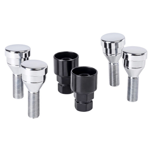 Секретки колесные (болты) М12x1,25x28x52, конус, 2 ключа 17/19, хром, тип P, комплект из 4 штук + 2 головок для а/м Лада