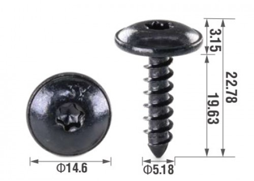 Саморез крепежный 5.18x19.63 мм, T25, для а/м VW/Skoda/Audi