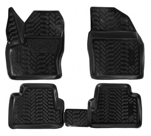 Ковры для Ford Kuga (2013-), 4 шт., выс. борт, 3D с подпятником, ТЭП, черн.