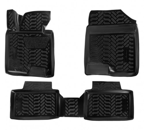 Ковры для Kia Cee'd (2012-), 4 шт., выс. борт, 3D с подпятником, ТЭП, черн.