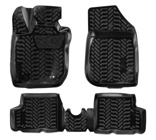 Ковры для Renault Duster 2WD (11-15), 4 шт., выс. борт, 3D с подпятником, ТЭП, черн.
