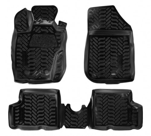 Ковры для Renault Duster 4WD (11-15), 4 шт., (крепеж), выс. борт, 3D с подпятником, ТЭП, черн.