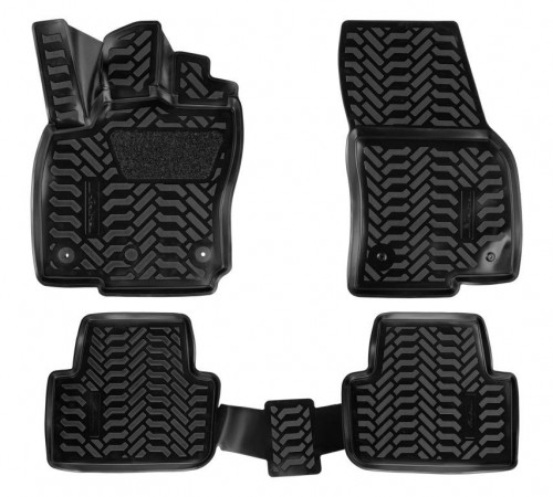 Ковры для VW Tiguan II (16 -), 4 шт., (крепеж), выс. борт, 3D с подпятником, ТЭП, черн.