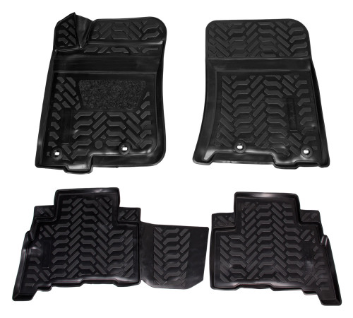 Ковры для Toyota Prado (09-), 4 шт., выс. борт, 3D с подпятником, ТЭП, черн.