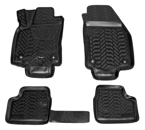Ковры для Opel Astra Family (H) (04-14), 5 шт., выс.борт, 3D с подпятником, ТЭП, черн.