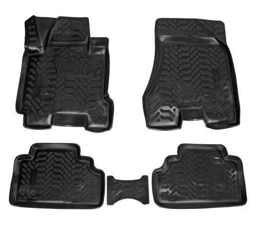 Ковры для Hyundai Tucson (04-09), 4 шт., выс.борт, 3D с подпятником, ТЭП, черн.