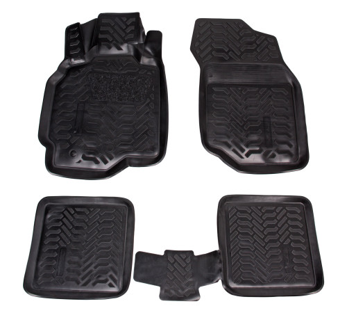 Ковры для Mitsubishi Lancer IX (03-07) 5 шт., выс.борт, 3D с подпятником, ТЭП, черн.